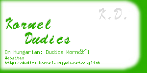 kornel dudics business card